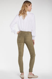 Ami Skinny Jeans Green Faux Suède | Moss | Pants | NYDJ