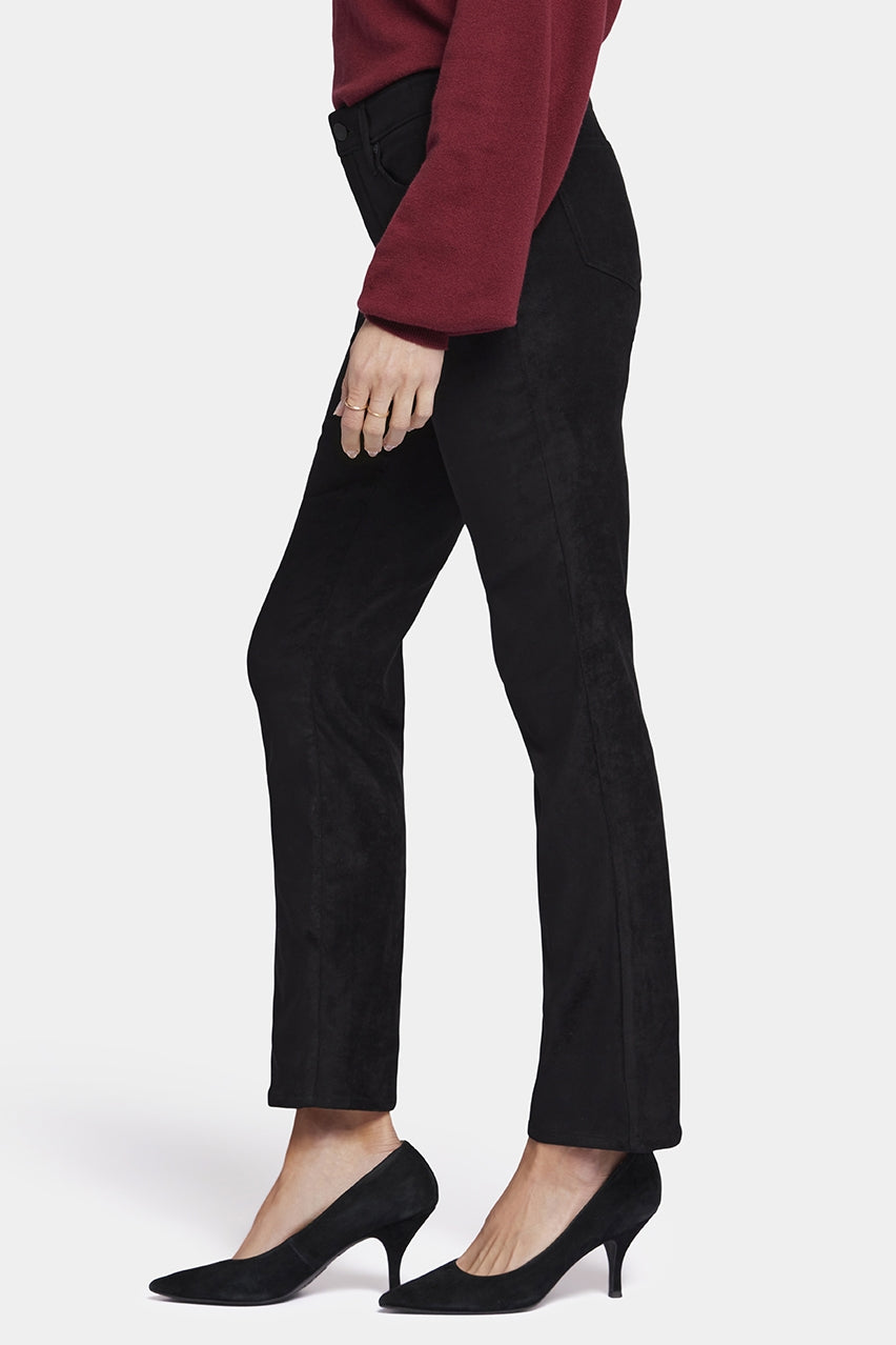 Sheri Slim Trouser Black Faux Suede | Black | Pants | NYDJ