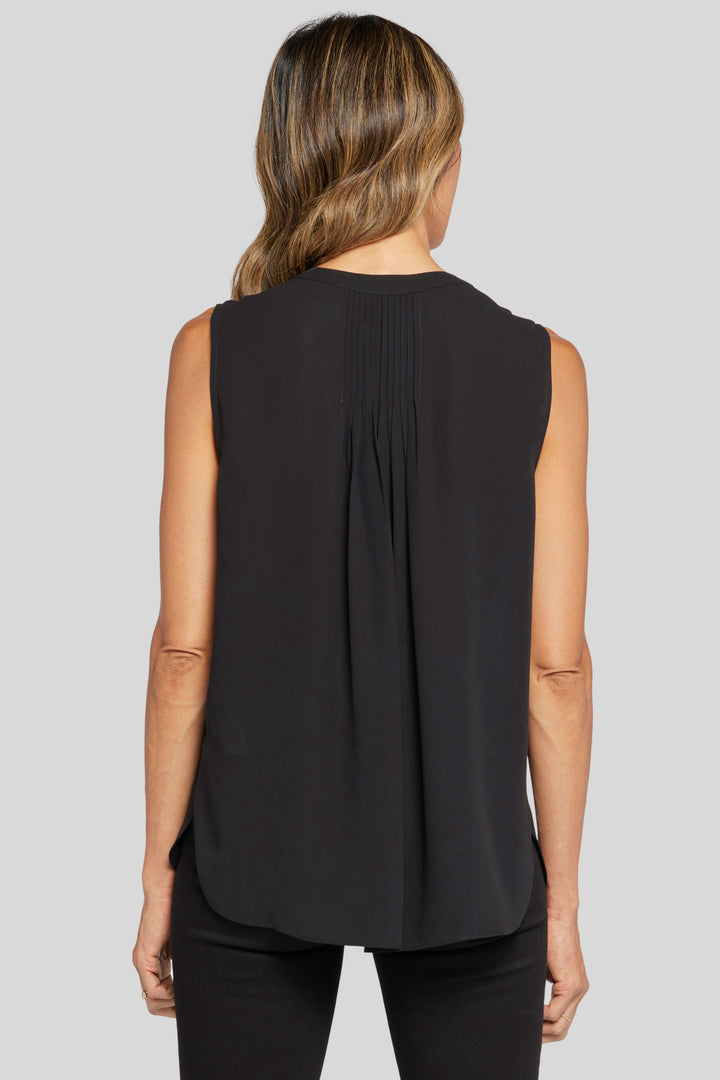 Mouwloze Pintuck Blouse | Black