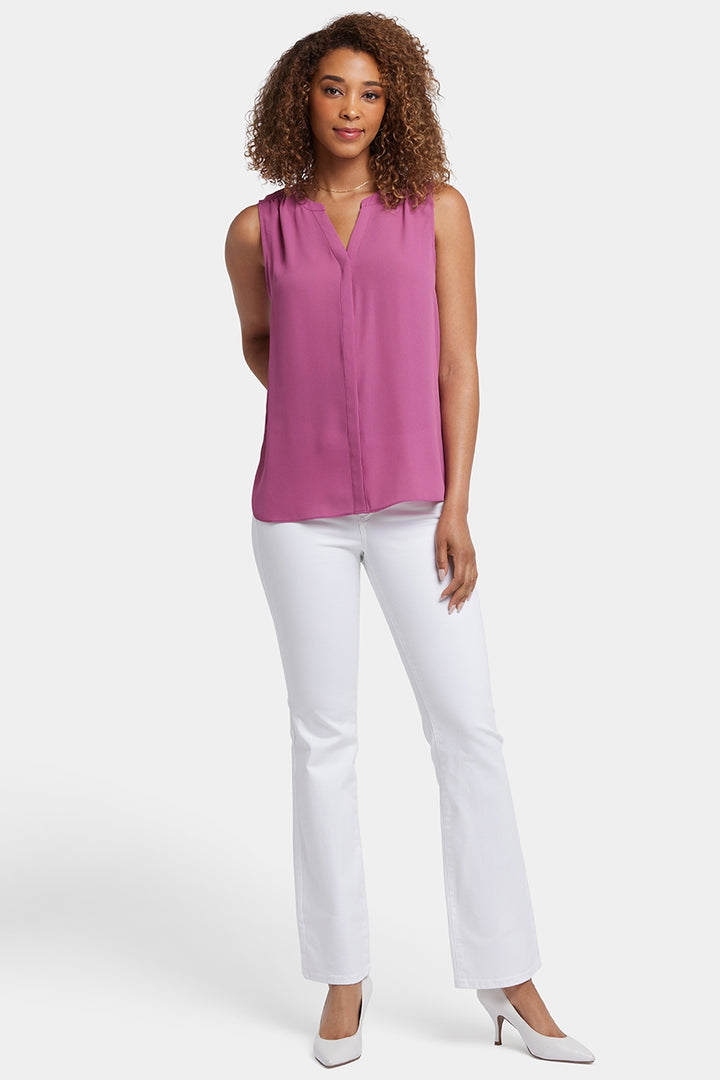 Mouwloze Pintuck Blouse | Red Violet