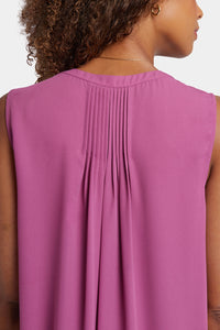 Sleeveless Pintuck Blouse | Red Violet | Top | NYDJ