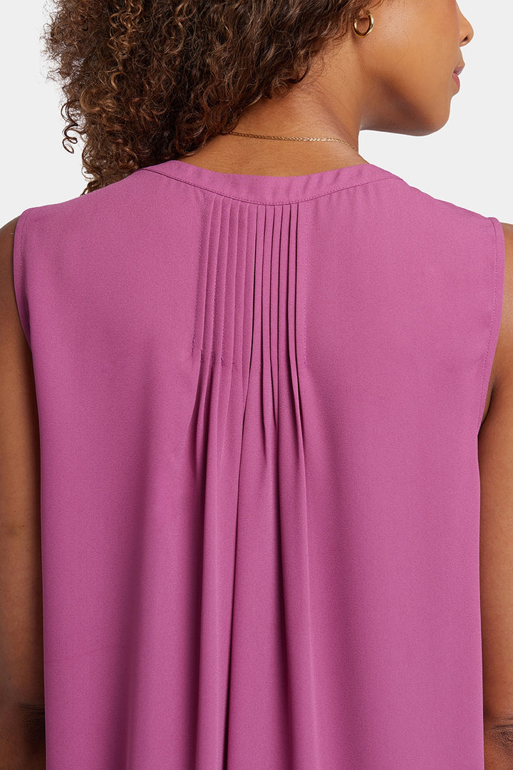 Mouwloze Pintuck Blouse | Red Violet
