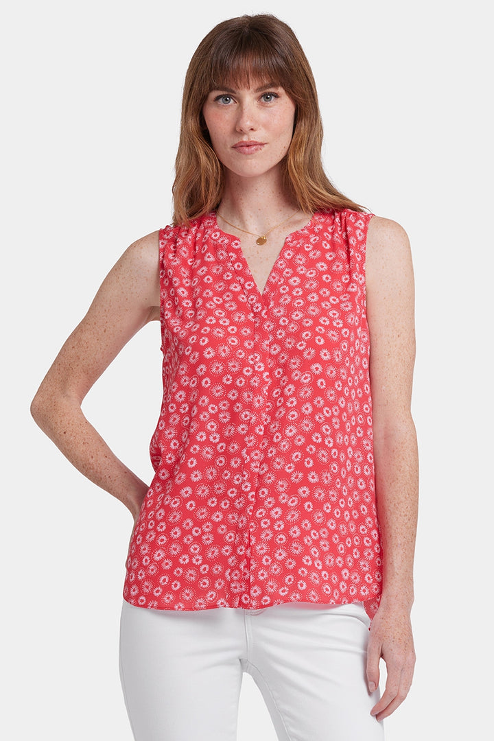 Mouwloze Pintuck Blouse | Teresita
