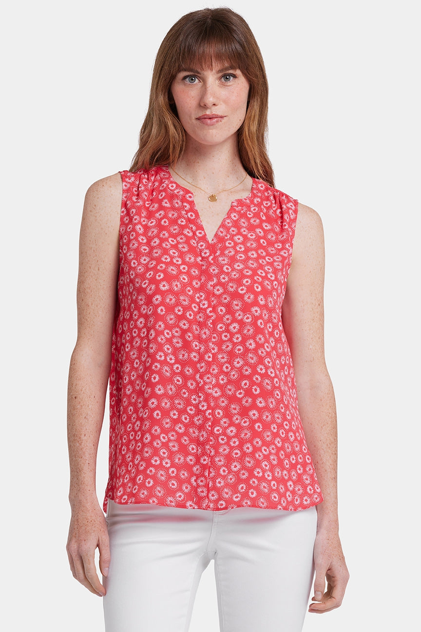 Mouwloze Pintuck Blouse | Teresita