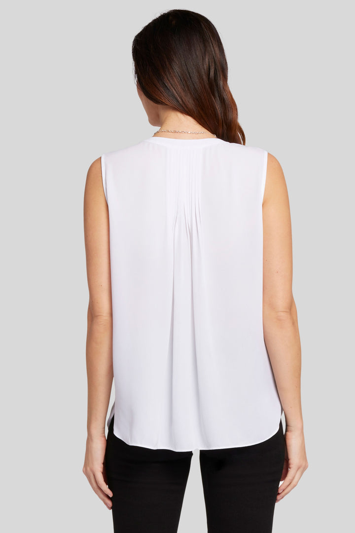 Mouwloze Pintuck Blouse | Optic White