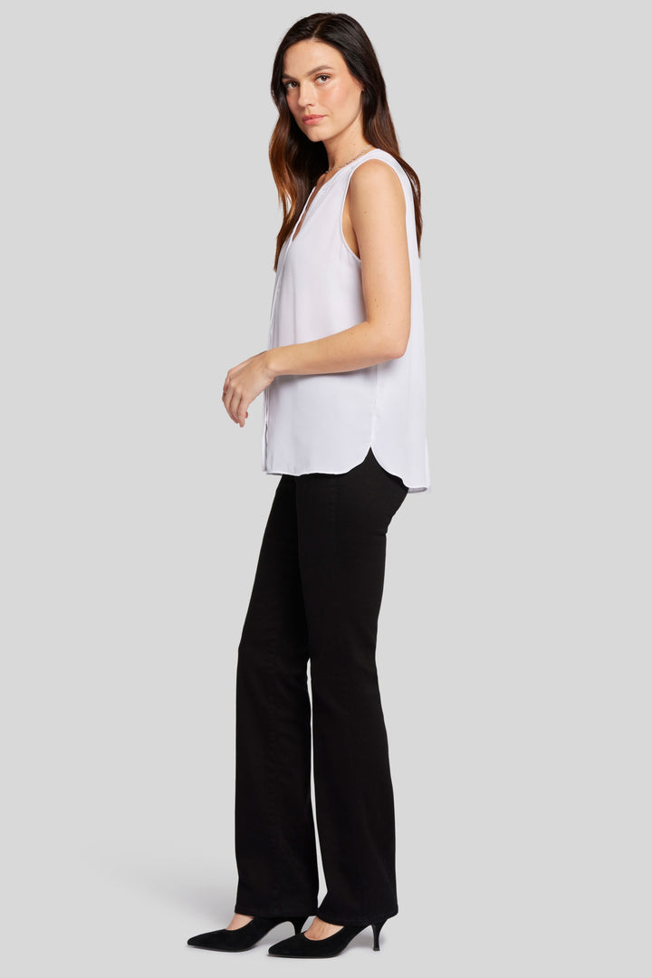 Mouwloze Pintuck Blouse | Optic White