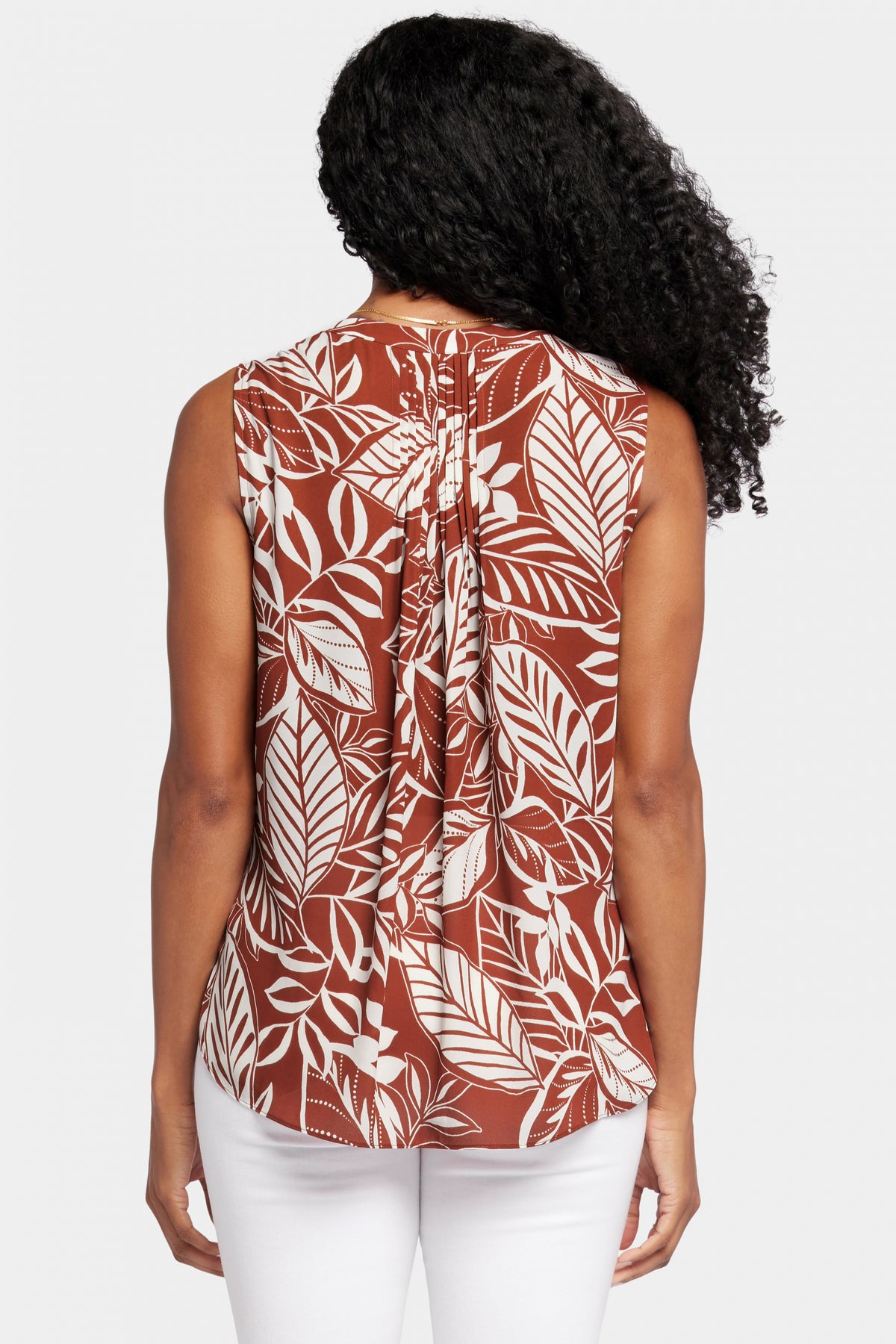 Sleeveless Pintuck Blouse Tropical Print | Arianna | Top | NYDJ