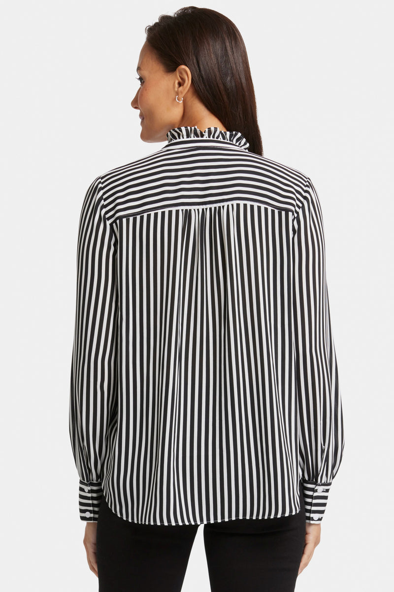 Ruffle Neck Blouse Striped | Citiscape | Blouse | NYDJ