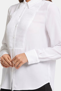 Tuxedo Blouse White | Optic White | Blouse | NYDJ