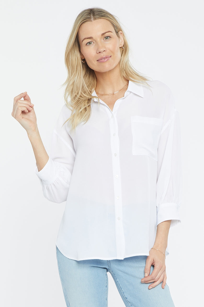 Zoey Blouse White | Optic White | Blouse | NYDJ