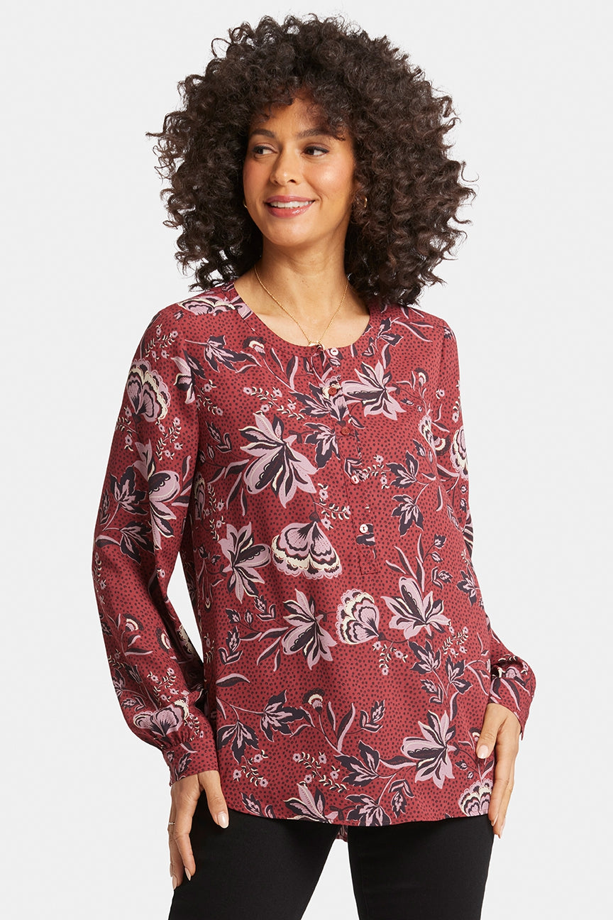 Simone Blouse Flower Print | Rosa Blooms | Blouse | NYDJ