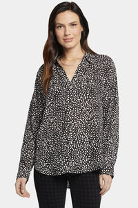 Becky Blouse Black Dot Print | Dillon Dots | Blouse | NYDJ