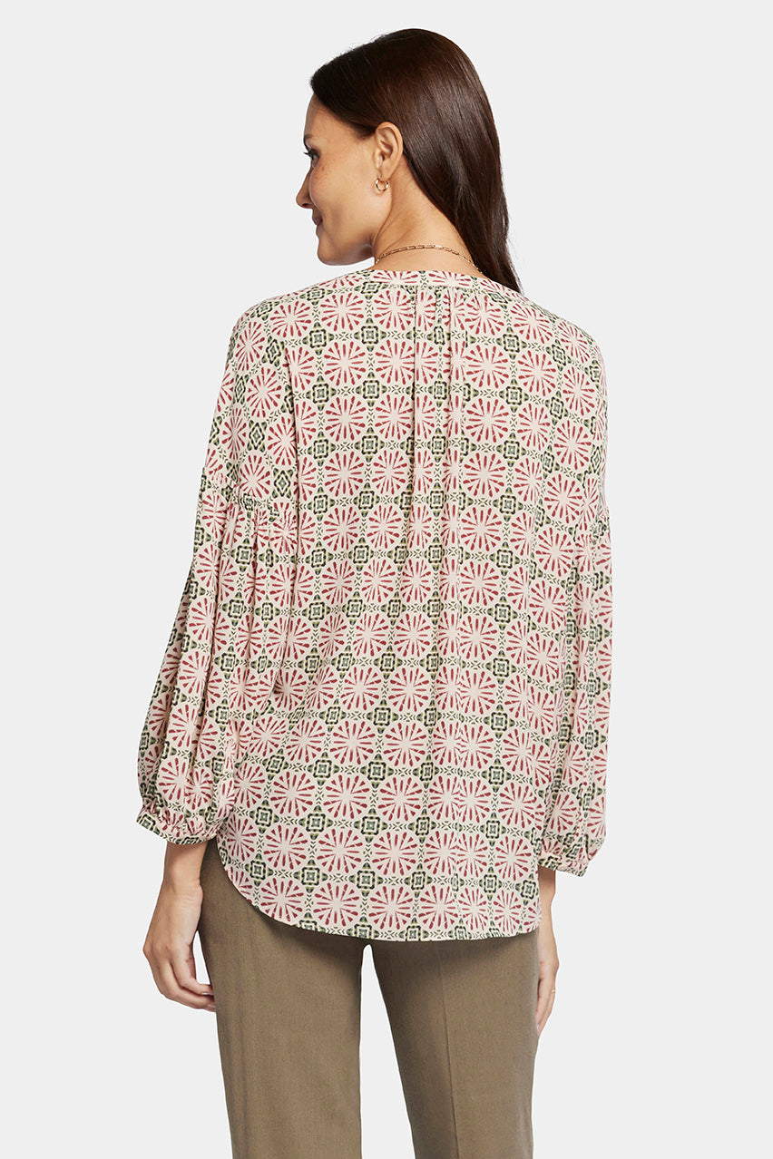 Paulina Peasant Blouse Graphic Print | Georgios Geo | Blouse | NYDJ