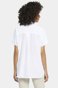 Becky Short Sleeved Blouse | Optic White | Blouse | NYDJ