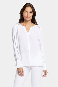 Liliana Peasant Blouse | Capucine Dots | Blouse | NYDJ