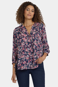 Pintuck Blouse | Rosetta Blooms | Blouse | NYDJ