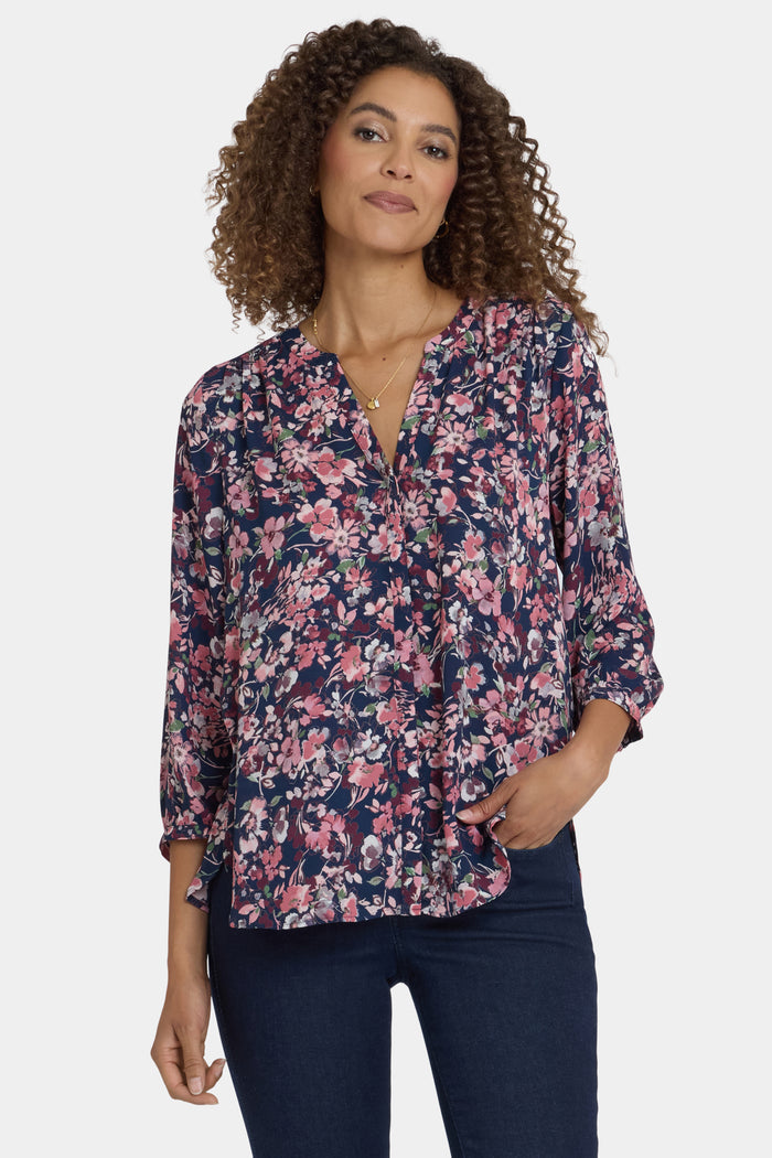 Pintuck Blouse | Rosetta Blooms | Blouse | NYDJ