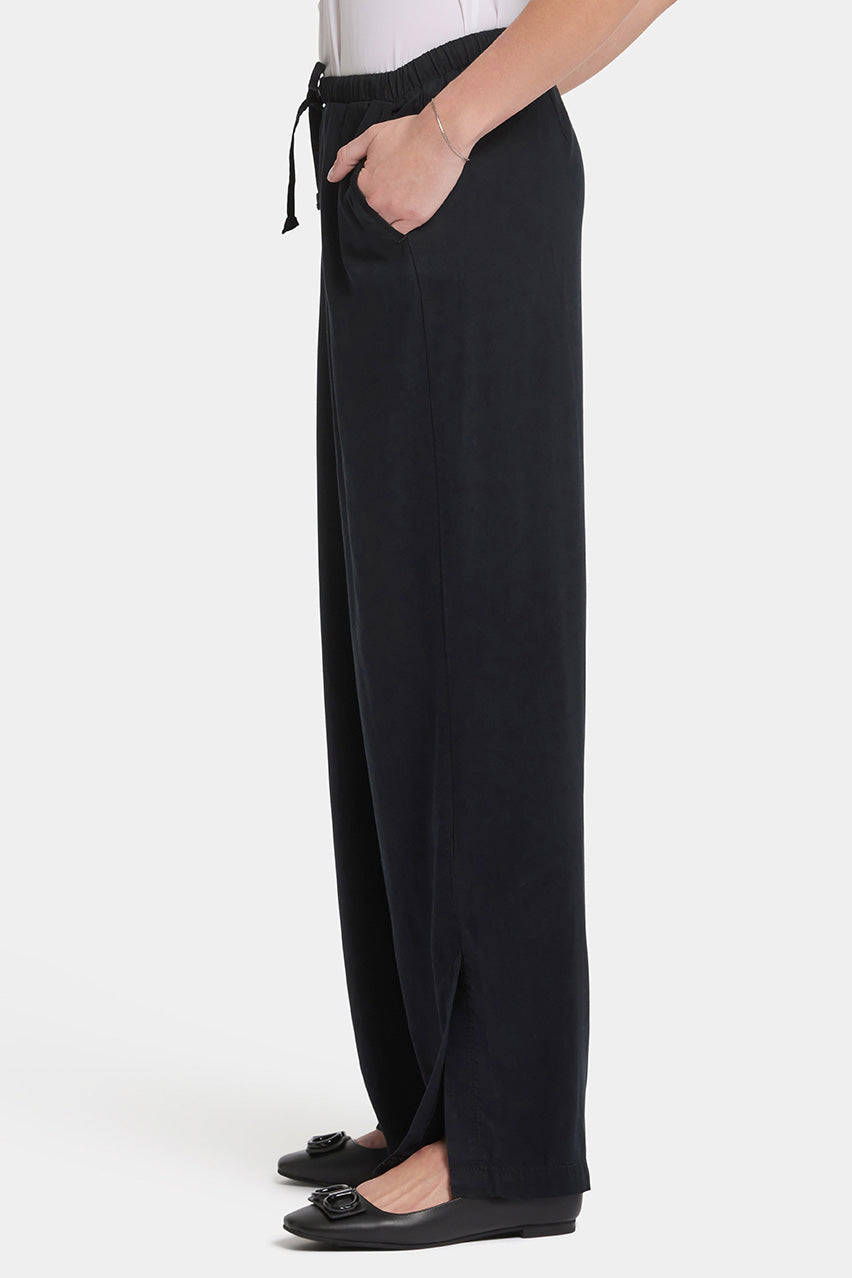 Jayne Wide Leg Pull-On Pants | Overdye Black | Trouser | NYDJ