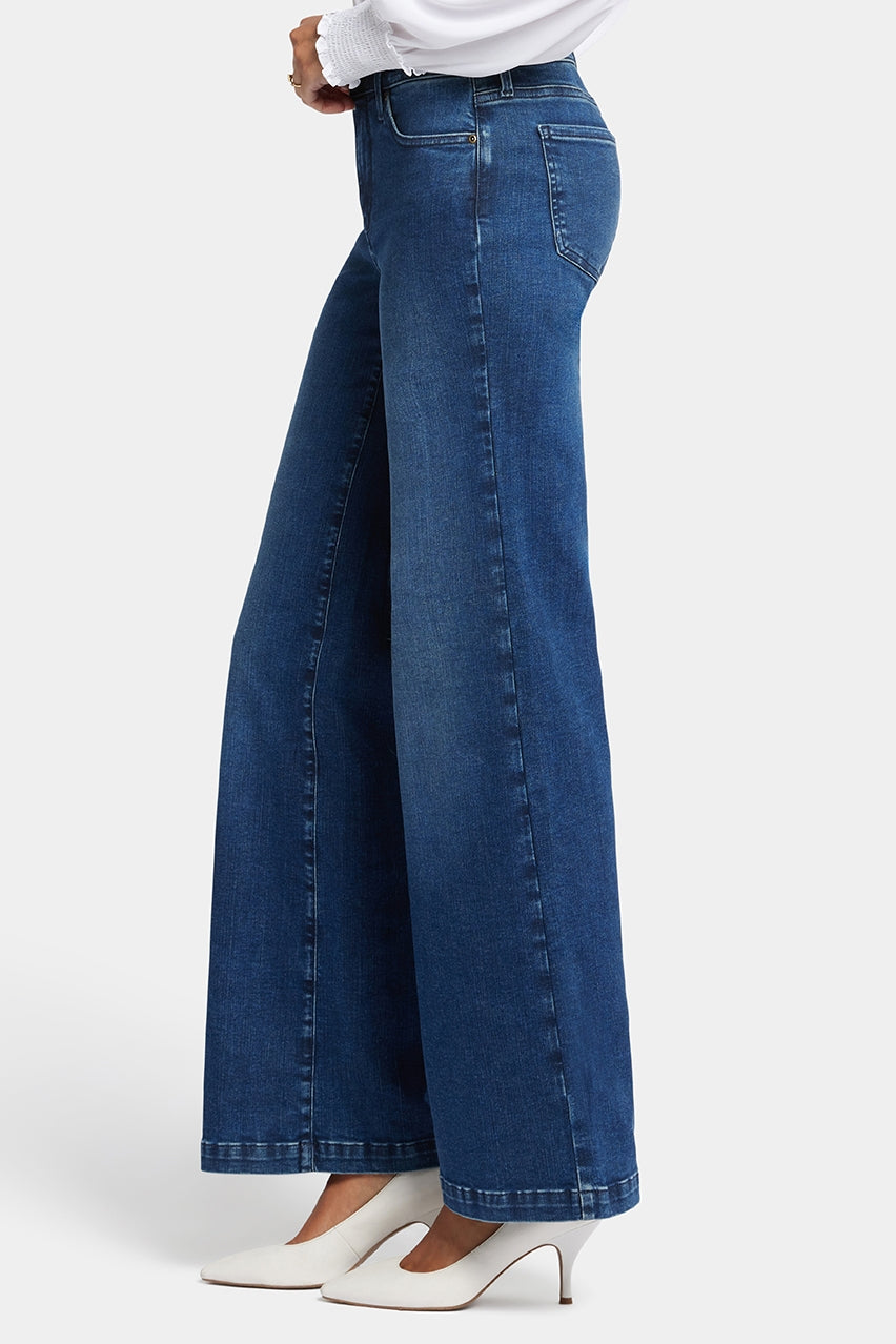 Teresa Wide Leg Jeans Medium Indigo Premium Denim (Tall) | Cooper | Denim | NYDJ