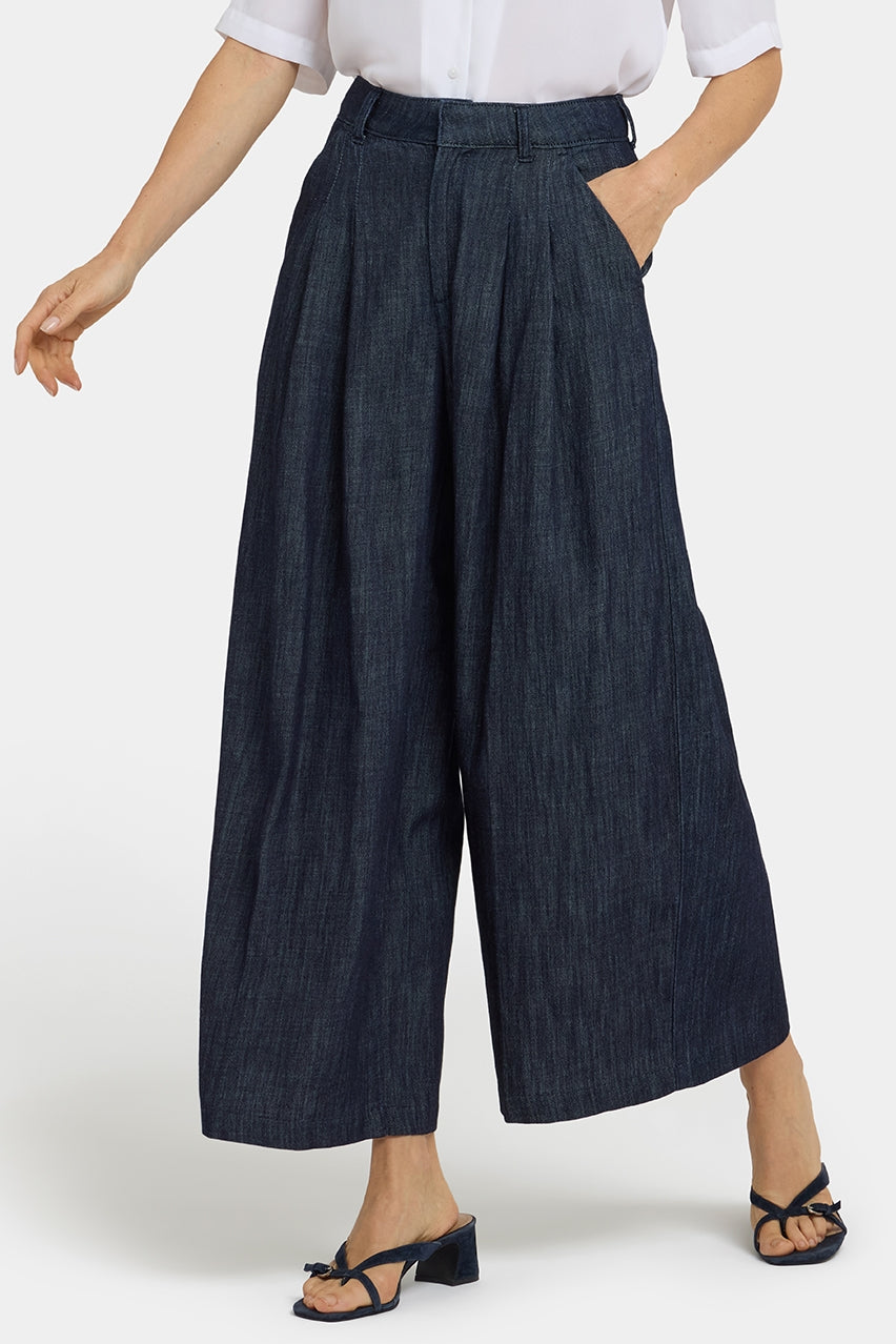 Giselle Wide Leg Ankle Trouser | Dark Indigo | Pants | NYDJ