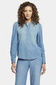 Puff Sleeve Denim Shirt Medium Blue | Crown | Shirt | NYDJ