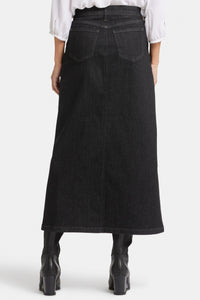 High Rise Long Skirt With Center Front Slit | Eternity | Skirt | NYDJ