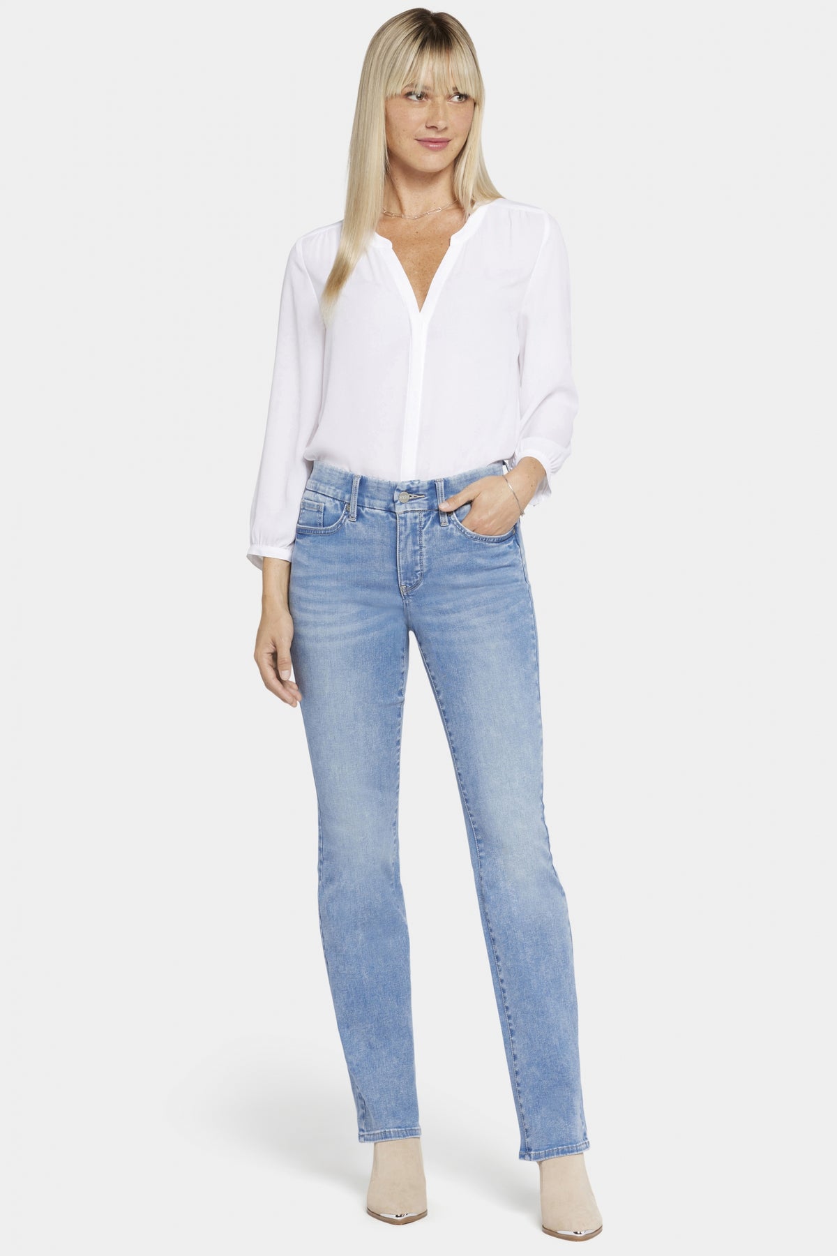 Marilyn Straight Jeans Light Blue Waist-Match™ Denim | Quinta | Pants | NYDJ