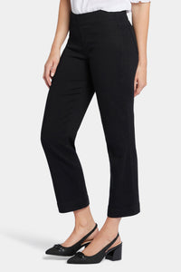 Bailey Relaxed Straight Ankle Pull-On Jeans In Soft-Contour Denim™ | Overdye Black | Pants | NYDJ