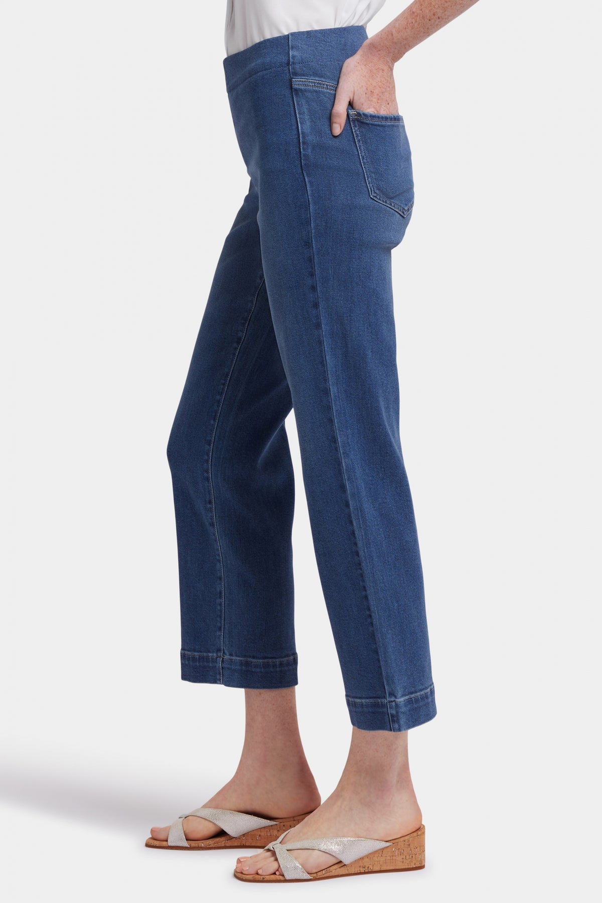 Bailey Relaxed Straight Ankle Pull-On Jeans In Soft-Contour Denim™ | Valencia Surf | Pants | NYDJ