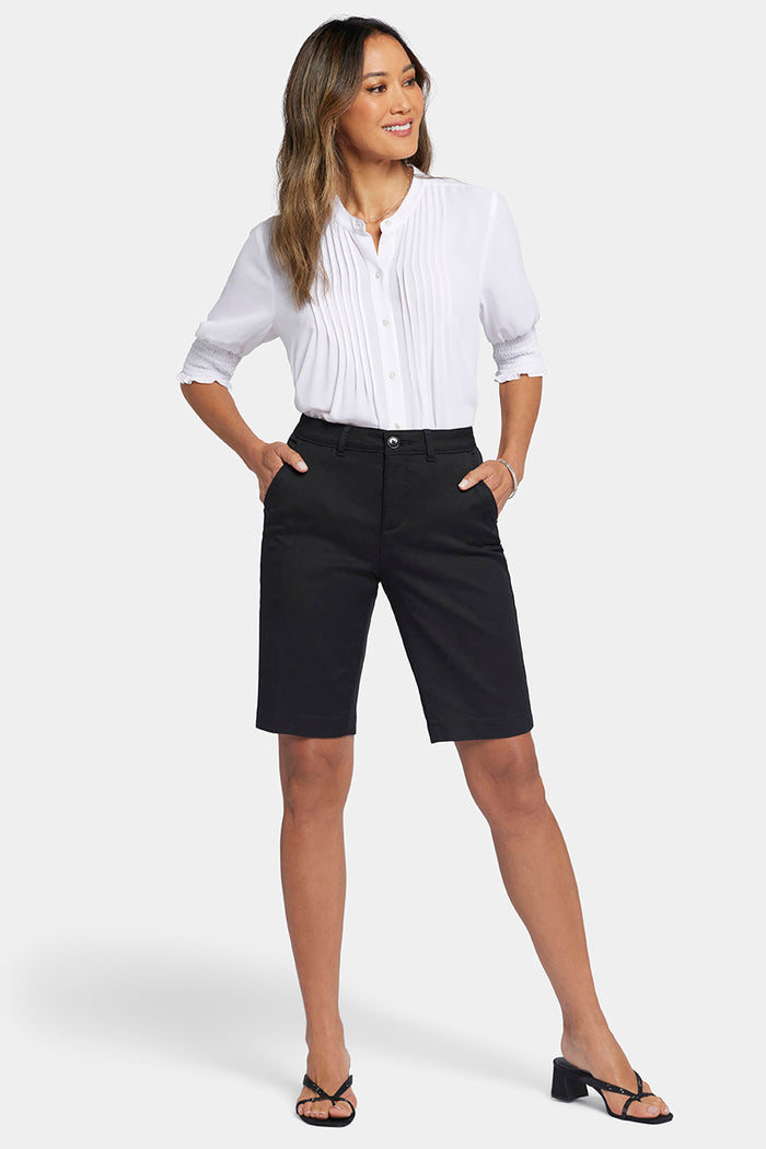 Bermuda Shorts In Stretch Twill | Black | Shorts | NYDJ