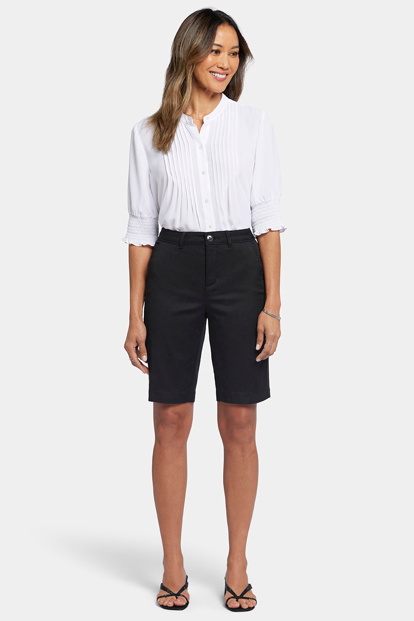 Bermuda Shorts In Stretch Twill | Black | Shorts | NYDJ