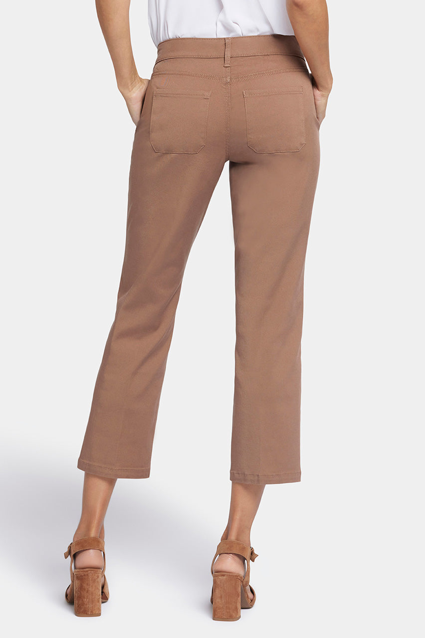 Straight Leg Ankle Trouser Brown Stretch Twill | Baguette | Non Denim | NYDJ