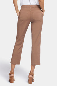 Straight Leg Ankle Trouser Brown Stretch Twill | Baguette | Non Denim | NYDJ