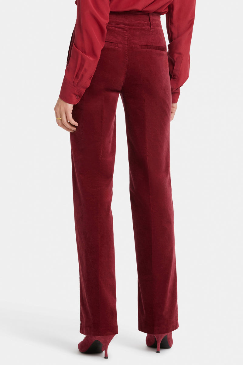 Straight Leg Trouser Velveteen Red | Wild Currant | Pants | NYDJ