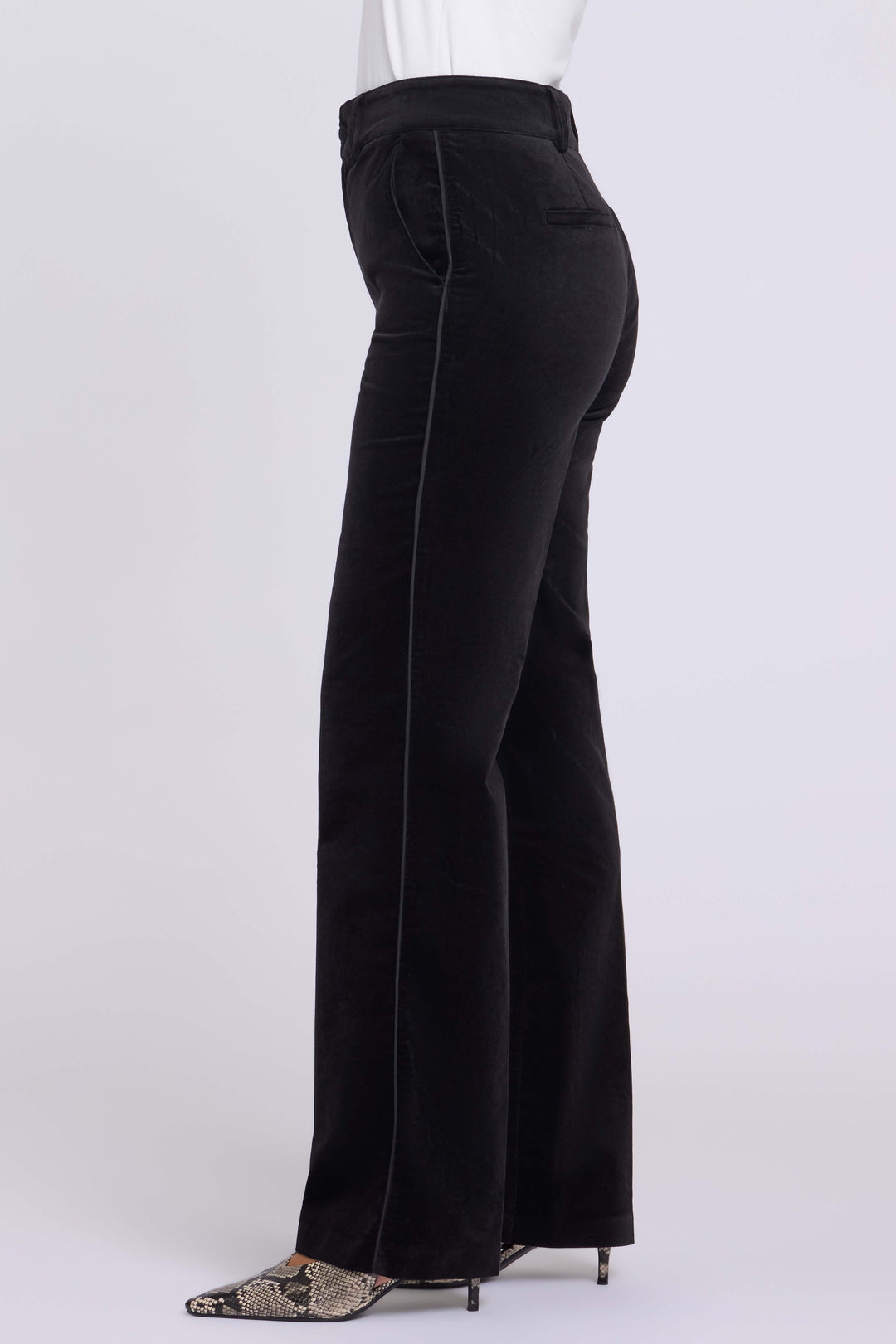 Straight Trouser Pants in Velveteen | Black