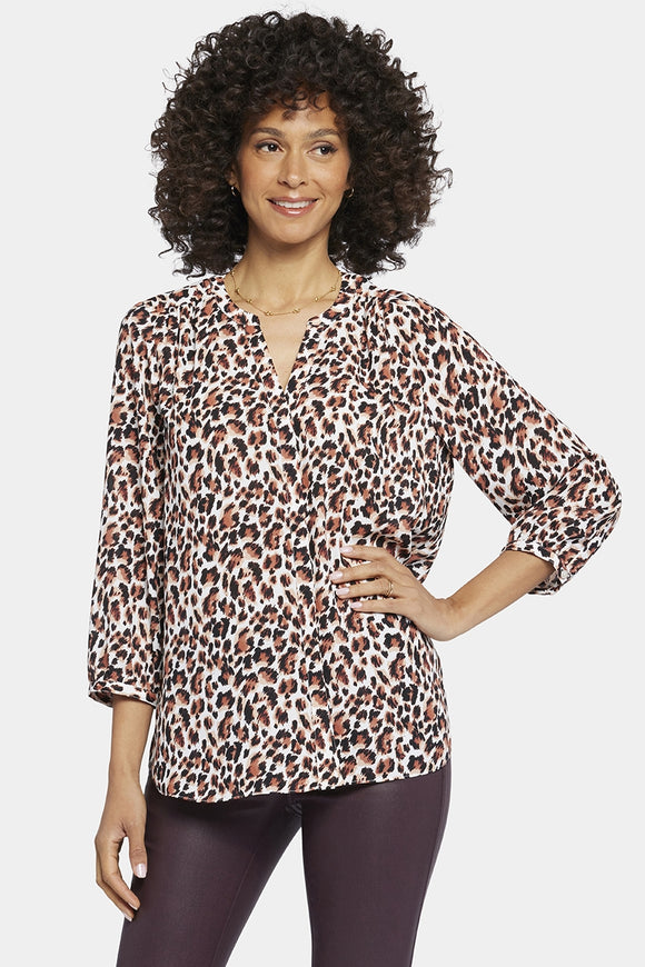 Pintuck Blouse Animal Print | Evita | Blouse | NYDJ