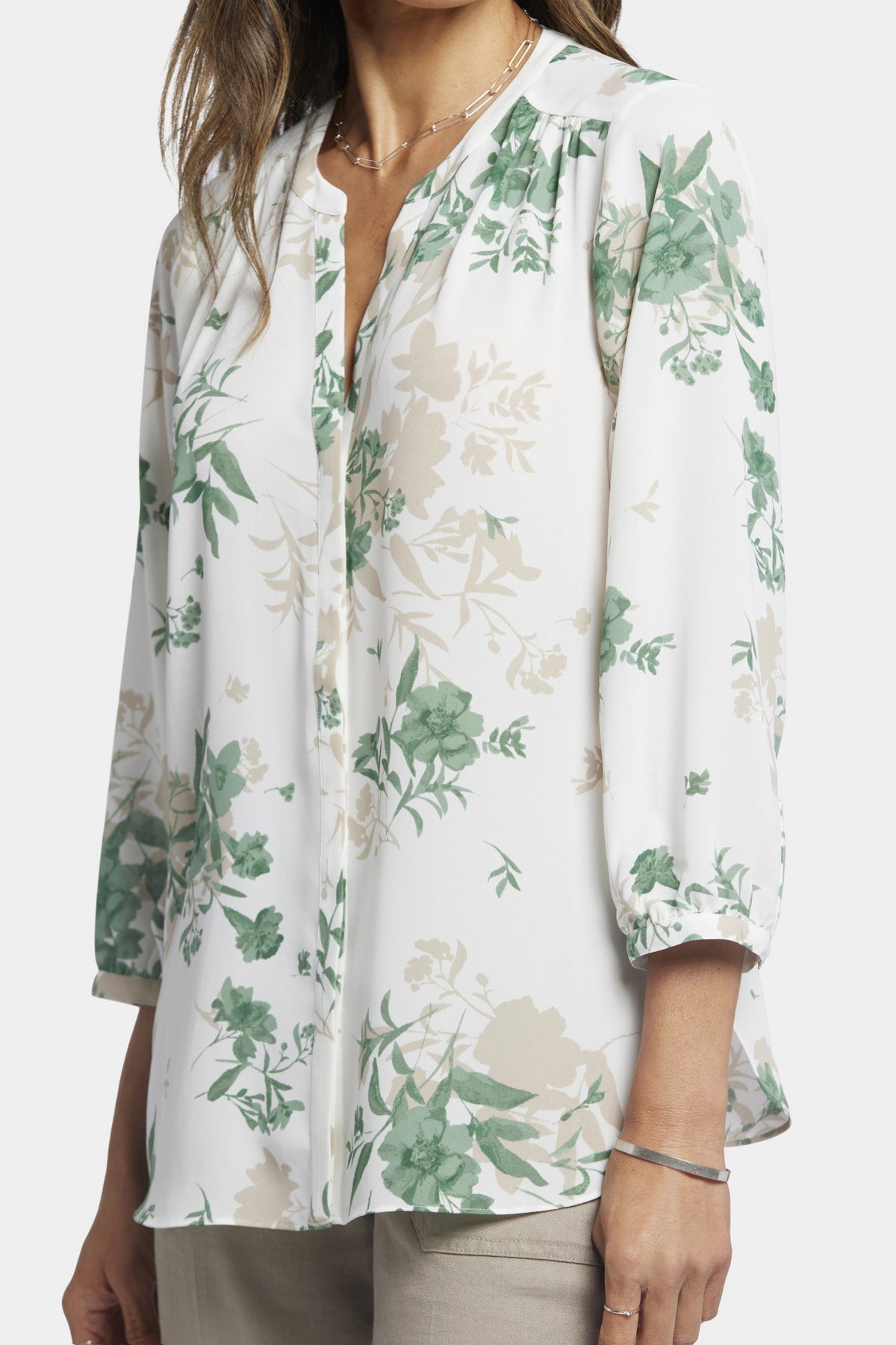 Pintuck Blouse Floral Print | Alicia Glen | Blouse | NYDJ