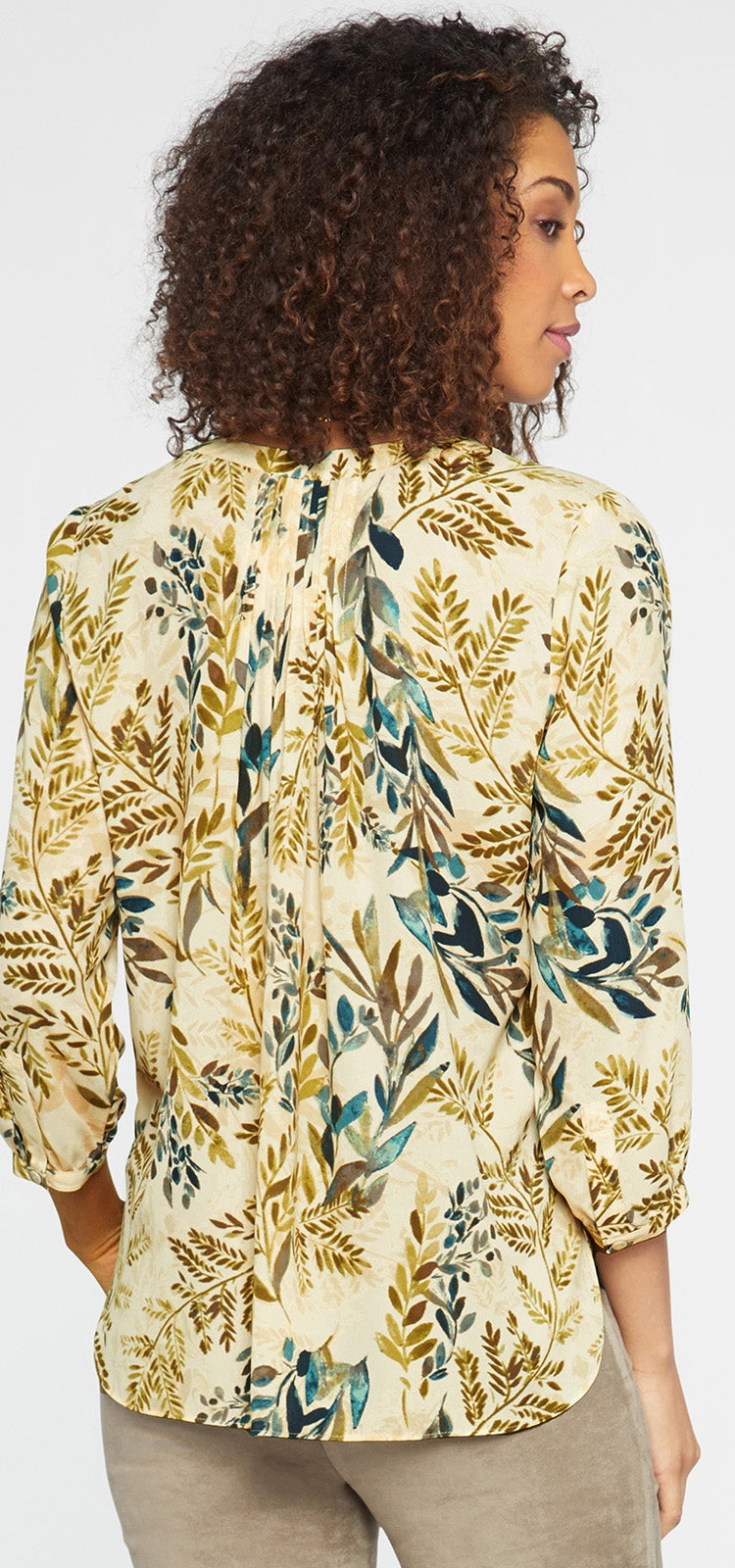 Pintuck Blouse Nature Print | Elm Hill | Blouse | NYDJ