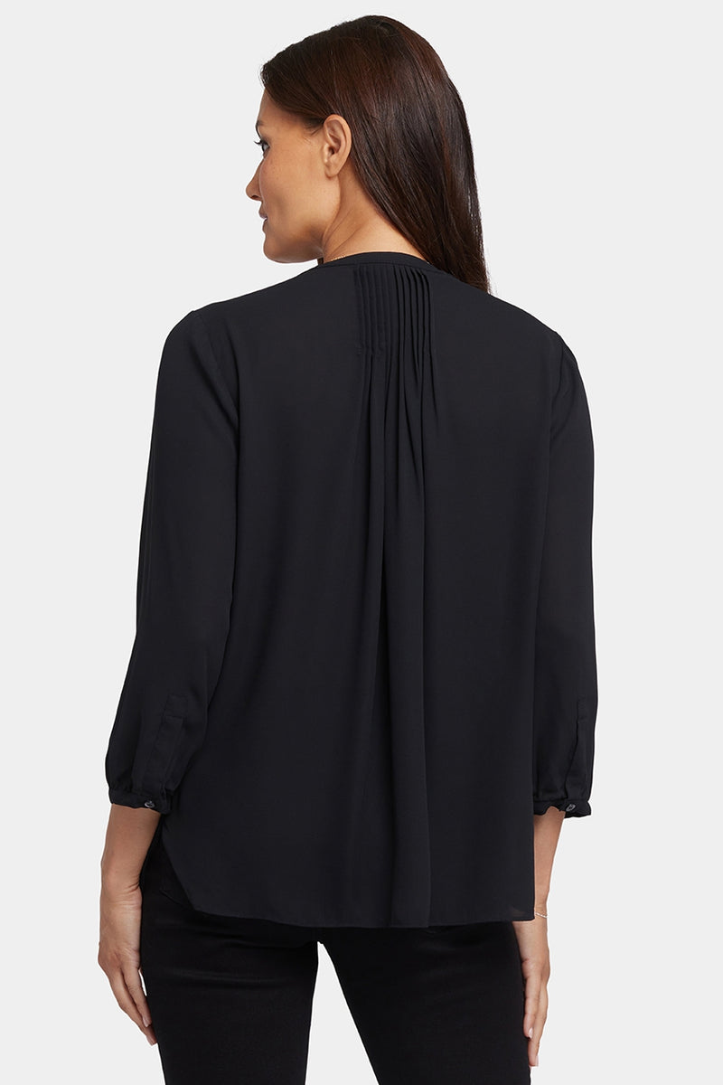 Pintuck Blouse | Black | Blouse | NYDJ