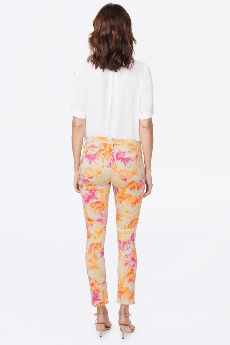 Alina Skinny Ankle Jeans Premium Denim Imprimé | Beach Garden Clementine | Non Denim | NYDJ