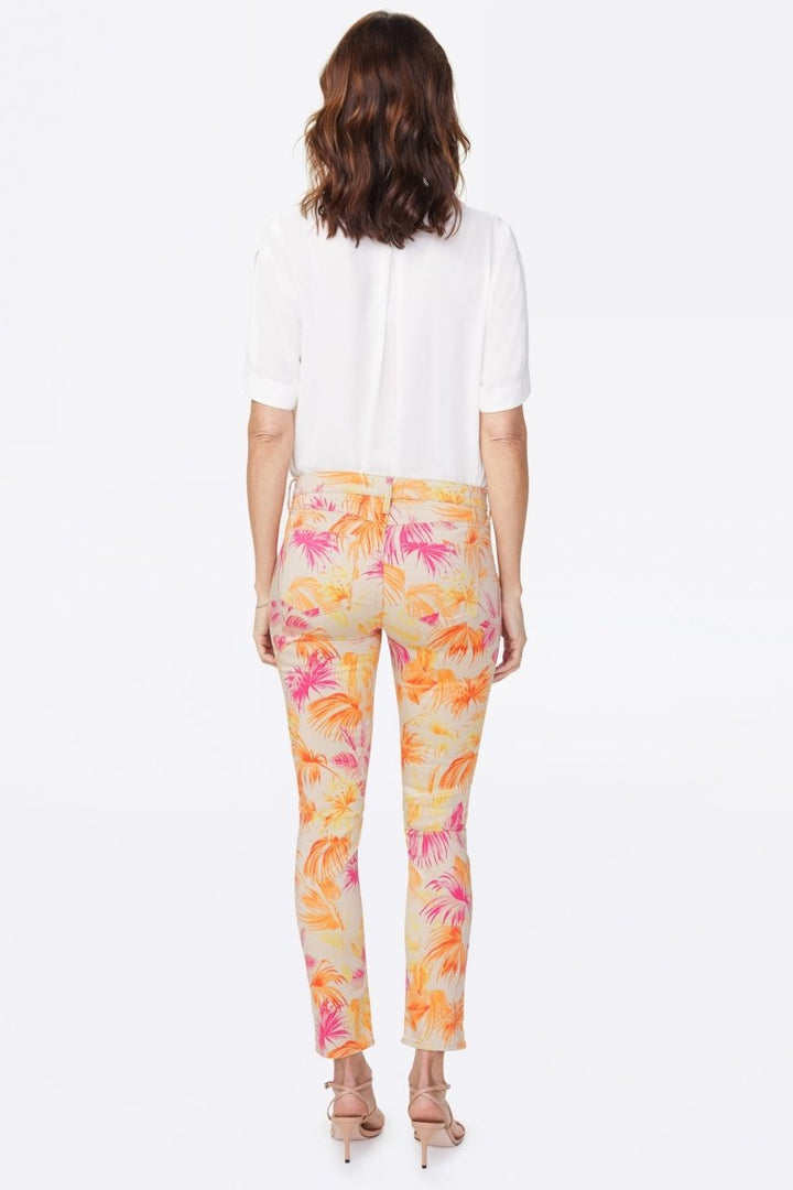Alina Skinny Ankle Jeans Premium Denim Imprimé | Beach Garden Clementine | Non Denim | NYDJ