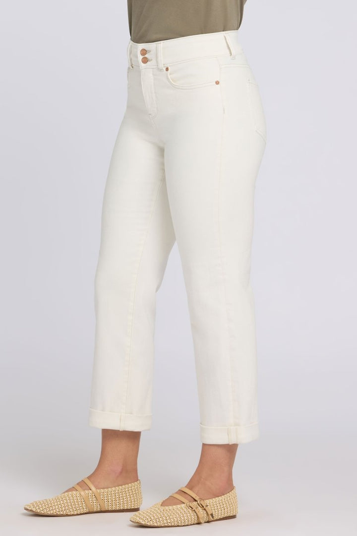 Bailey Relaxed Straight Crop Jeans In Cool Embrace® Denim With High Rise | Vintage White | Denim | NYDJ