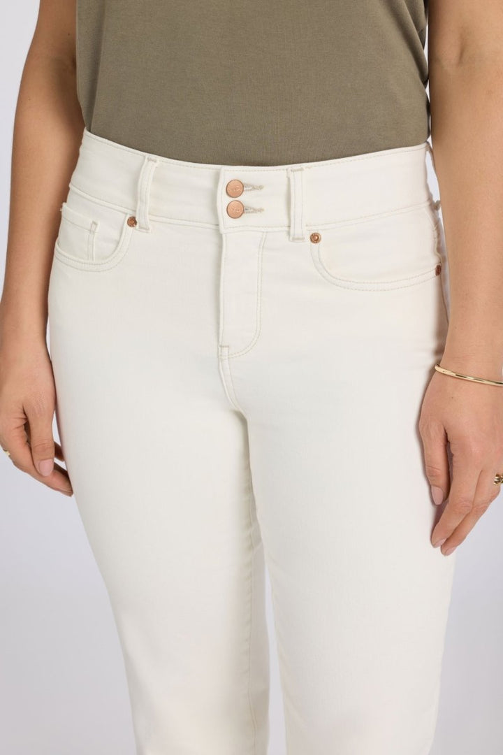 Bailey Relaxed Straight Crop Jeans In Cool Embrace® Denim With High Rise | Vintage White | Denim | NYDJ