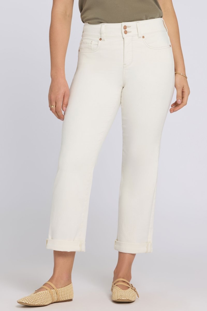 Bailey Relaxed Straight Crop Jeans In Cool Embrace® Denim With High Rise | Vintage White | Denim | NYDJ