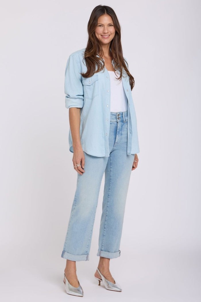 Bailey Relaxed Straight Crop Jeans In Re-New Denim With High Rise | Breezy Palms | Denim | NYDJ
