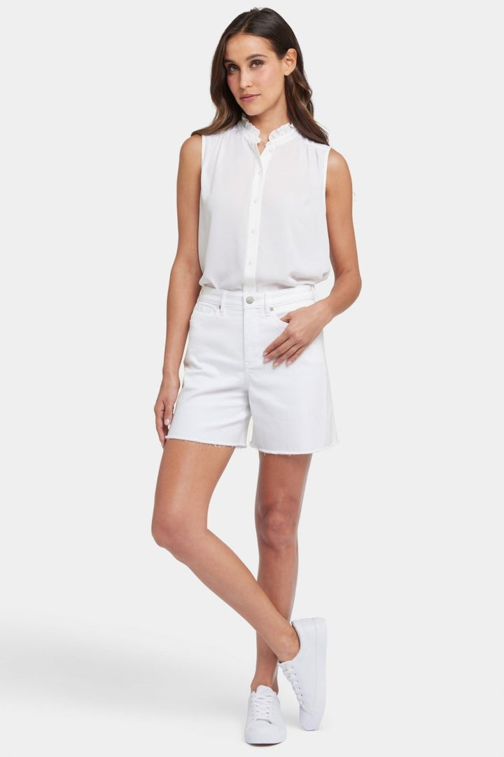 Berkyn Relaxed Denim Shorts With Super High Rise | Optic White | Shorts | NYDJ