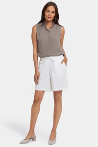 Breezy Bermuda Shorts In Stretch Linen | White | Shorts | NYDJ