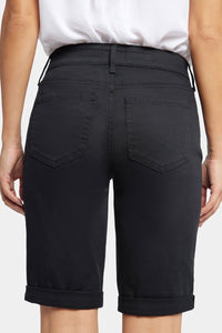Briella 11 Inch Denim Shorts With Roll Cuffs | Black | Shorts | NYDJ