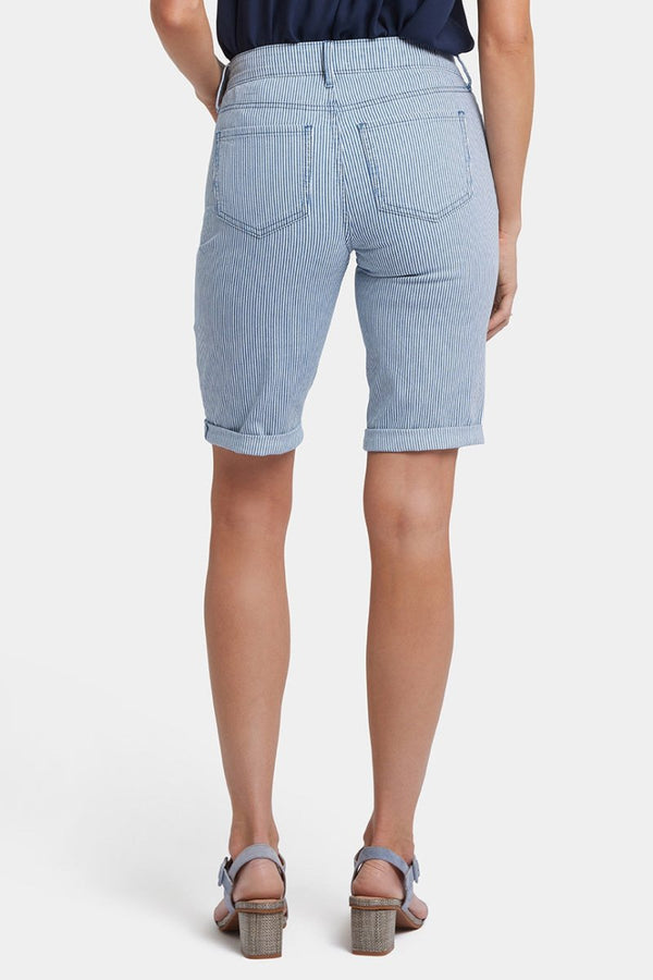 Briella 11 Inch Denim Shorts With Roll Cuffs | Merida Stripe | Shorts | NYDJ