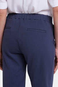 Cassidy Ankle Pull-On Trouser Pants In Ponte Knit With Cuffs | Oxford Navy | Pants | NYDJ
